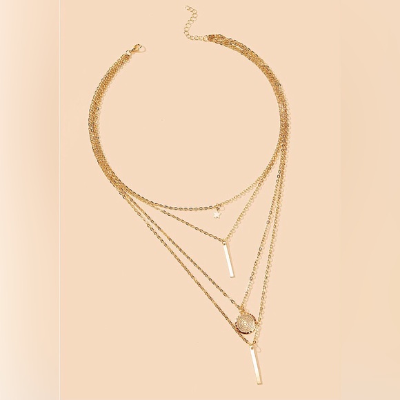 ⚜️[𝟯/$𝟭𝟴]⚜️NEW 4 Layered Star Coin Charms Long Necklace - Picture 6 of 9